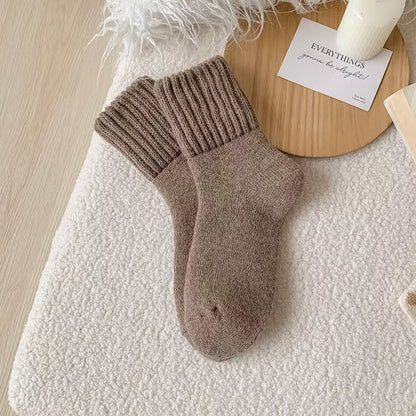1 Pairs Winter Thickened Wool Socks Women’S Breathable Comfortable Plush Low Tube Snow Socks Korean Simple Warm Cashmere Socks