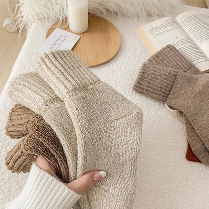1 Pairs Winter Thickened Wool Socks Women’S Breathable Comfortable Plush Low Tube Snow Socks Korean Simple Warm Cashmere Socks