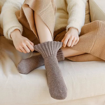 1 Pairs Winter Thickened Wool Socks Women’S Breathable Comfortable Plush Low Tube Snow Socks Korean Simple Warm Cashmere Socks